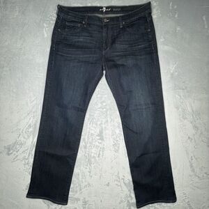 7 For All Mankind Jeans Men's 40x32 Blue Straight Mid Rise Austyn Dark Wash